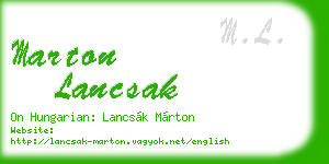 marton lancsak business card